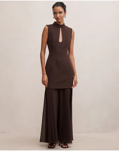 Forever New Petite - Pearl Petite High Neck Underlay Dress