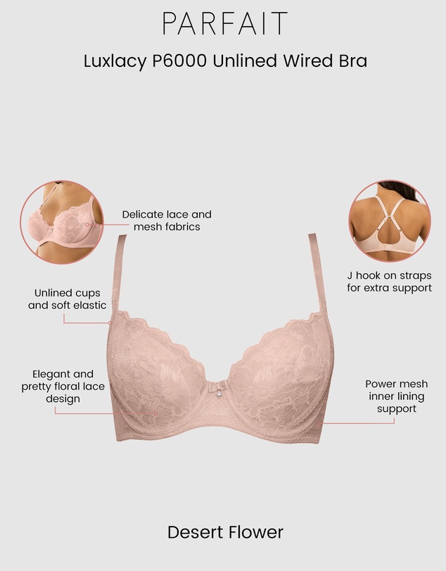 Parfait - Luxlacy Unlined Wired Lace Bra with Side Support