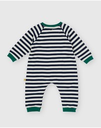 Goldie + Ace - Stripe Terry Logo Romper - ICONIC EXCLUSIVE - Babies