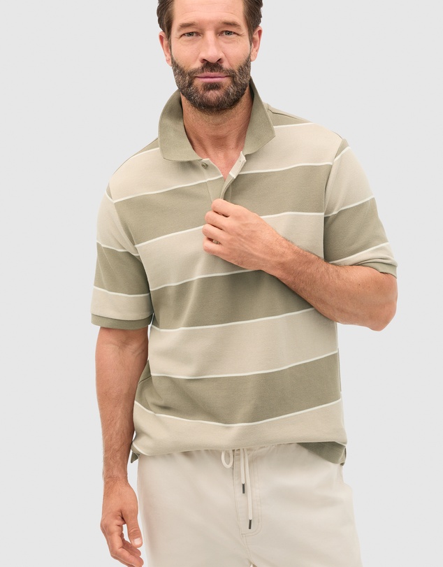 Seed Heritage - Stripe Pique Polo