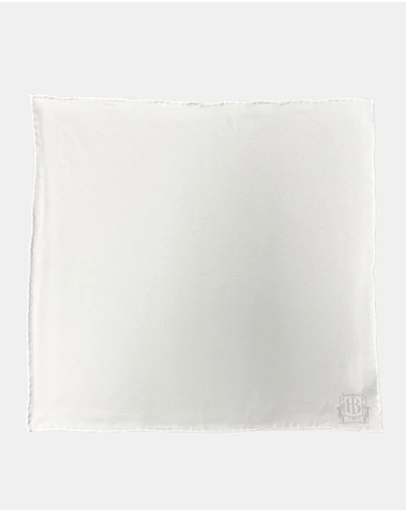Henry Bucks - HENRY BUCKS Plain Crest Pocket Square WHITE