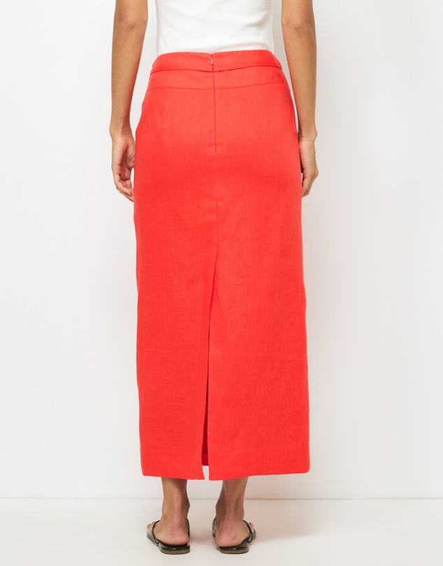 AERE - Alba Linen Midi Skirt