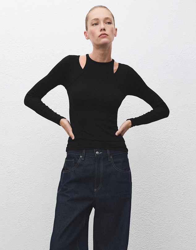 M.N.G - Ribbed Combined T-Shirt
