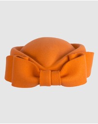 Max Alexander - Felt Orange Pillbox Hat