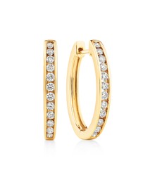Michael Hill - Huggie Earrings with 0.50 Carat TW of Diamonds in 10kt Yellow Gold