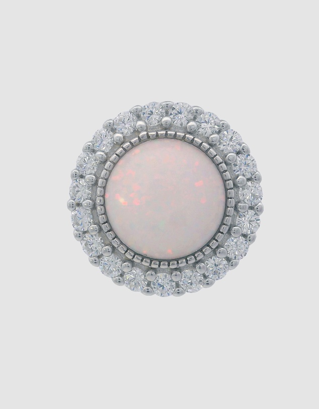 Georgini - Georgini Opal Glow Marrinawi White Created Opal Silver Earrings