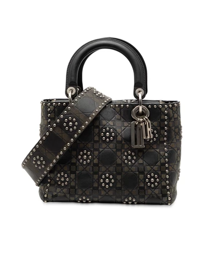 Pre-Loved by Azura Reborn - Pre-Loved Medium Calfskin Cannage Embossed Flower Studded Supple Lady Dior