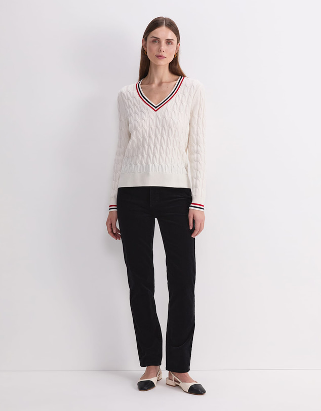 Sportscraft - Merino Cable V Neck Sweater