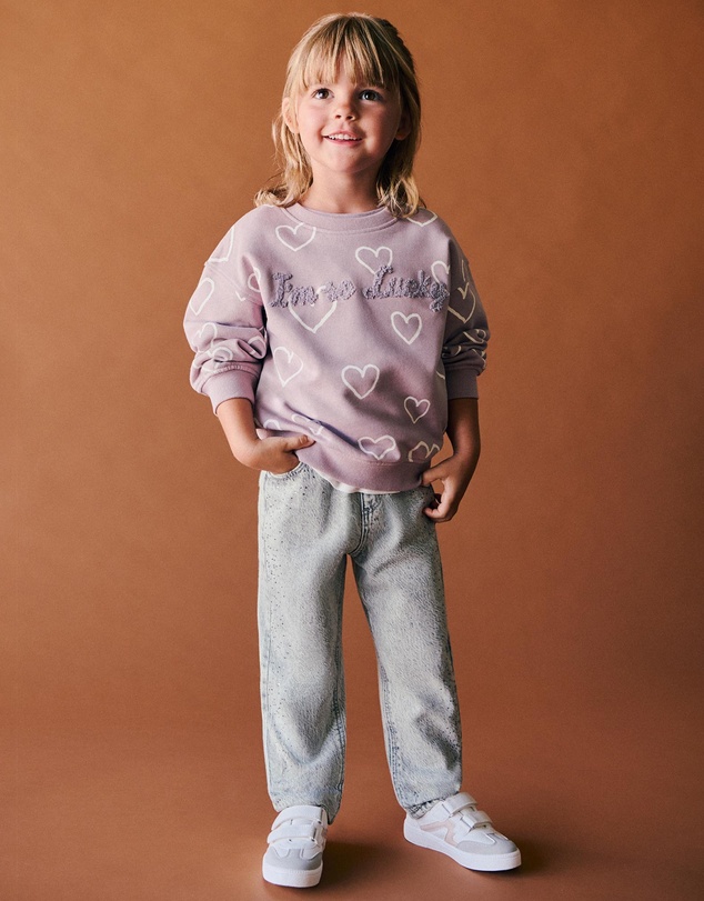 M.N.G - Heart Sweatshirt - Babies-Kids