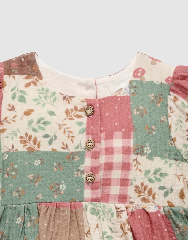 Purebaby - Patchwork Dress -Kids-Babies