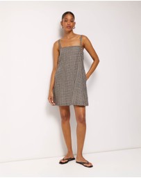 AERE - Avenly Linen Gingham Mini Dress