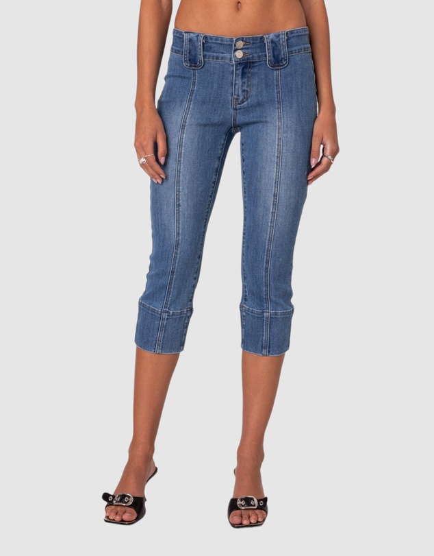 EDIKTED - Jesse Low Rise Washed Capri Jeans