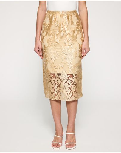 Gold With Nude Underskirt