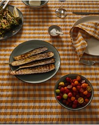 Mosey Me - Mango Seersucker Square Tablecloth