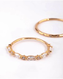 Lovisa - Gold Plated Sterling Silver Marquise Ring Set