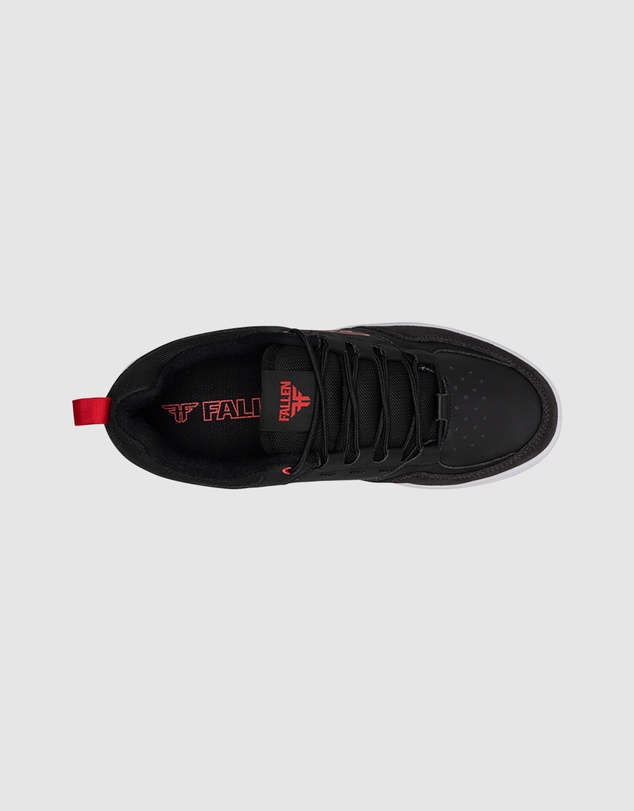 Fallen Footwear - Fallen Footwear The Crest Suede/Leather Men Shoes Black/Grey/Red