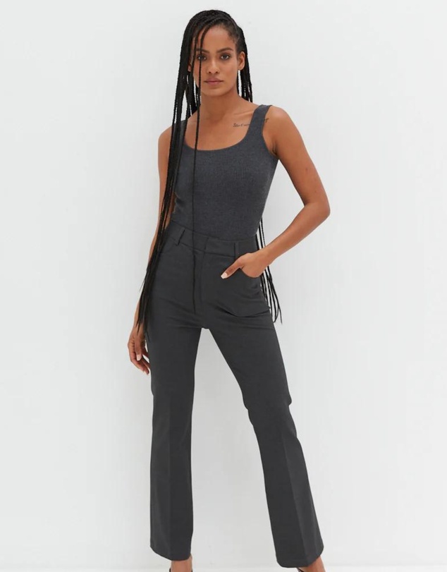 Style Addict - Jessie Knit Tank Top - Dark Grey