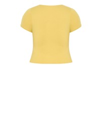 City Chic - Plus size Micro Game Day Print Tee - yellow