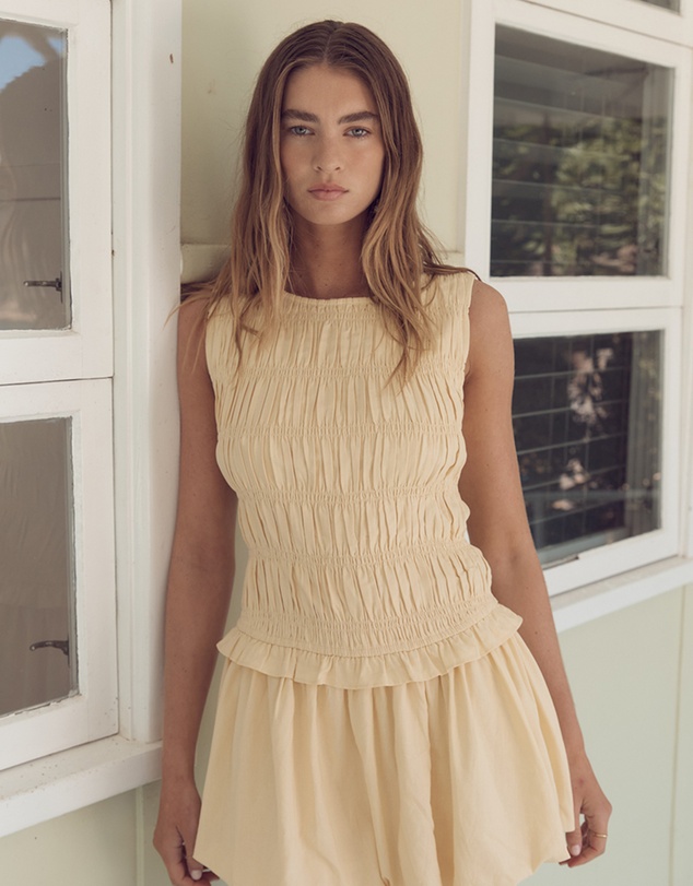 MINKPINK - Ciel Shirred Bubble Mini Dress