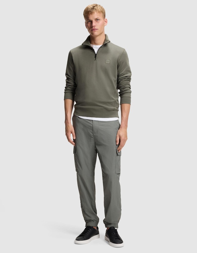 BOSS - Cotton-Terry Sweatshirt With Zip Collar