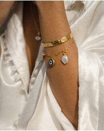 Ottoman Hands - Cornicello Evil Eye and Turquoise Charm Bracelet