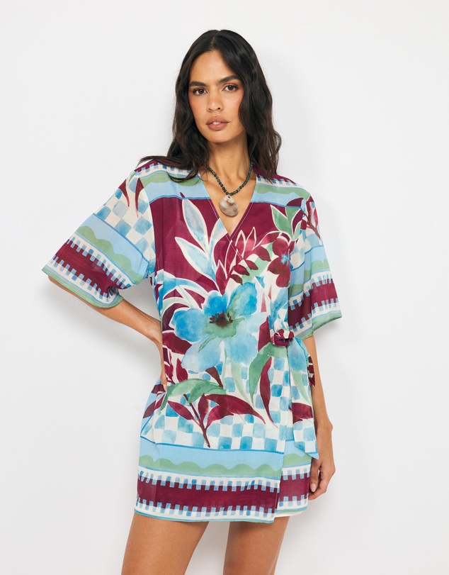 AERE - Mali Overswim Wrap Dress With Removable Lining