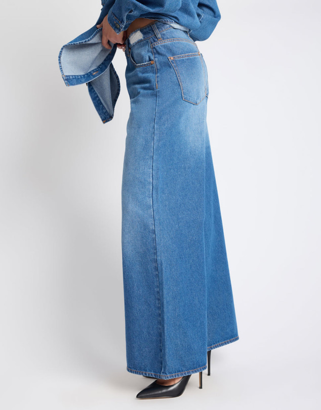 ONE TEASPOON - Love Machines Mid Waist Super Wide Leg Denim Jeans - Pacifica Blue