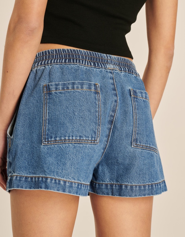 AERE - Soft Denim Twill Elasticated Shorts