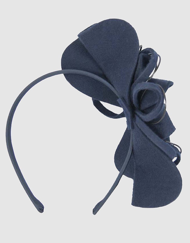 Max Alexander - Felt Navy Flower Winter Racing Fascinator