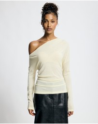 Lover - Medea Asymmetrical Wool Blend Top