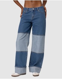 EDIKTED - Lindsey Two Tone Cuffed Jeans