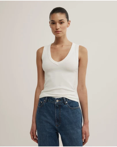 Witchery - Fine Rib V-neck Tank Top