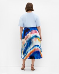 City Chic - Celina Facet Print Pleat Skirt