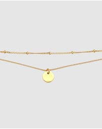 Elli Jewelry - Necklace Choker Layer Platelet in 925 sterling silver gold plated