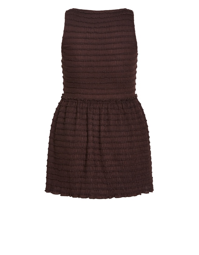 City Chic - Plus size Sheree Sleeveless Ruched Mini Dress - chocolate