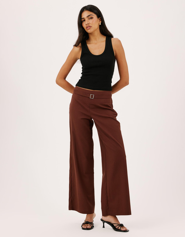 Atmos&Here - Lyra Mid Rise Linen Blend Pants with Tie