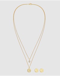 Elli Jewelry - Jewelry Set Set Crystal Statement 925 Sterling Silver Gold-Plated