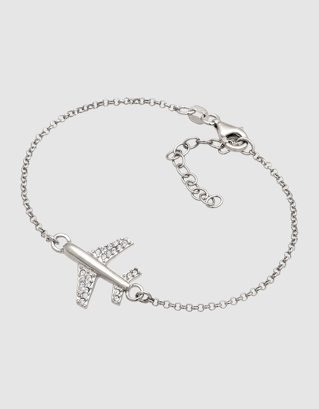 Elli Jewelry - Bracelet Crystal Aeroplane 925 Sterling Silver