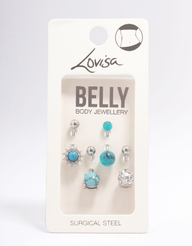 Lovisa - Surgical Steel Sunflower Belly Piercing 4-Pack
