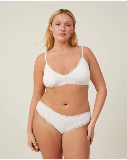 Cotton On Body - Cotton Lace Triangle Padded Bralette