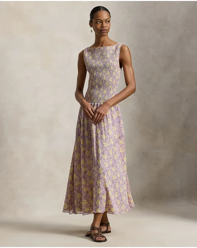 Polo Ralph Lauren - Floral Smocked Crinkled Dress - The ICONIC Exclusive