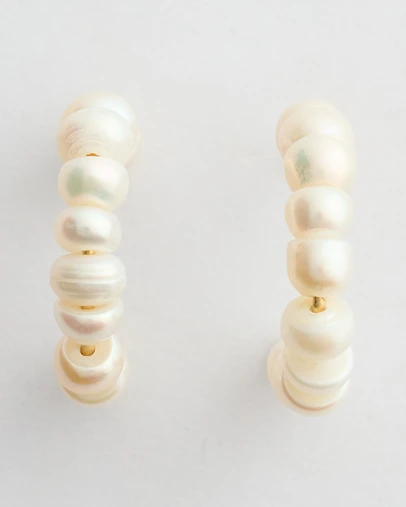 Moira Hughes - The White Label - The Wren Pearl Hoops