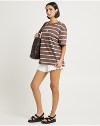 Subtitled - Malia Stripe Oversized T-Shirt