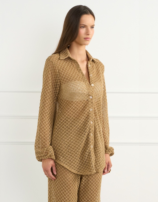 Aqua Blu Australia - Beige Odilia Beach Shirt