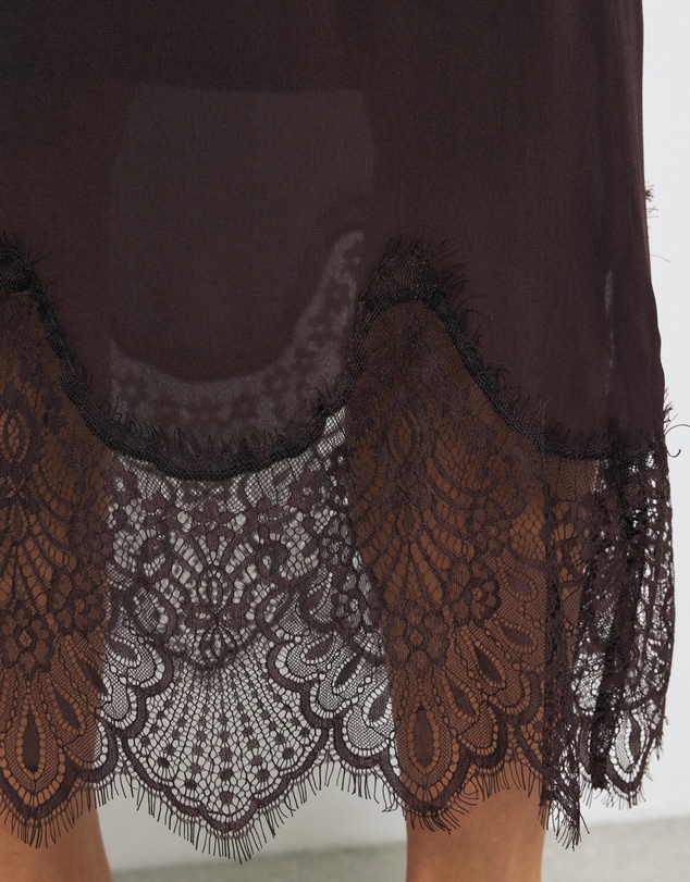 AERE - Alina Lace Trim Slip Skirt