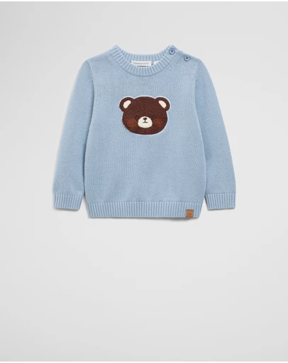 Country Road - Cotton Bear Applique Knit