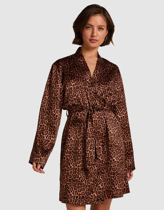 Hunkemoller - Satin Leopard Kimono