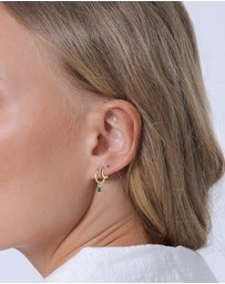Elli Jewelry - Earrings Set Crystal 925 Sterling Silver Gold-Plated