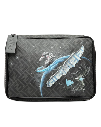 Pre-Loved by Azura Reborn - Pre-Loved Zucca Coated Canvas Surfing Astronaut Clutch
