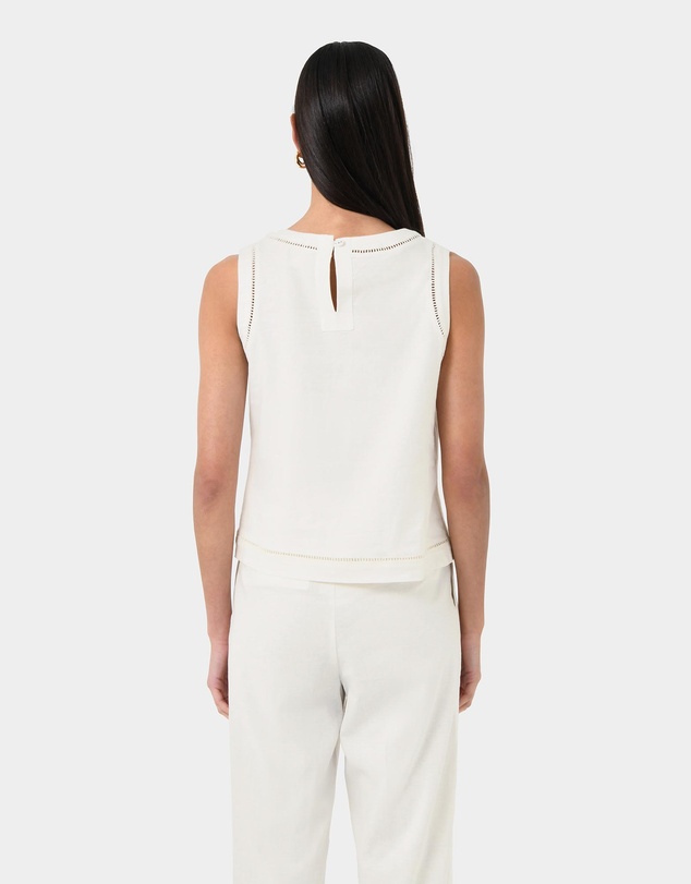 Forcast - Perry Linen Embroidery Top